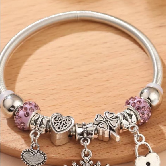 2159-PCM Snake Stretch Chain  Beads And Charm Bracelet - Picture 12 of 14